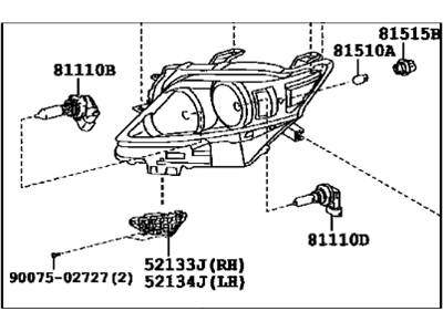 2011 Lexus RX350 Headlight - 81150-0E061