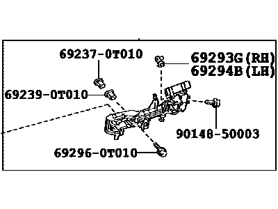 Lexus 69201-0E010 Front Door Outside Handle Frame Sub-Assembly, Right