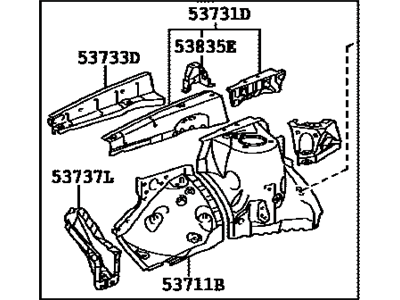 Lexus 53701-0E020 Apron Sub-Assy, Front Fender, RH