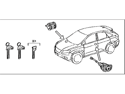 2013 Lexus RX450h Door Lock Cylinder - 69005-0E030