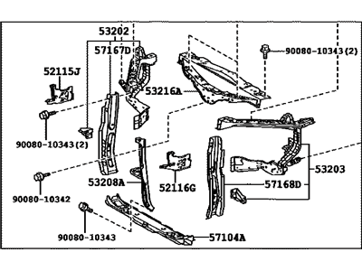 2014 Lexus RX350 Radiator Support - 53201-0E020