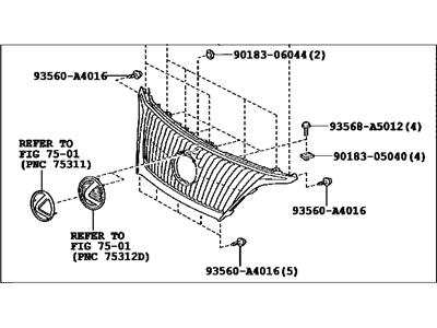 Lexus 53101-0E210 Grille Sub-Assy, Radiator