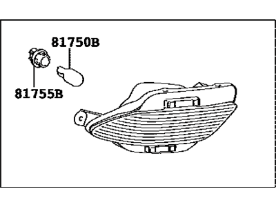 Lexus 81480-0E010 Lamp Assembly, Rear Fog, R