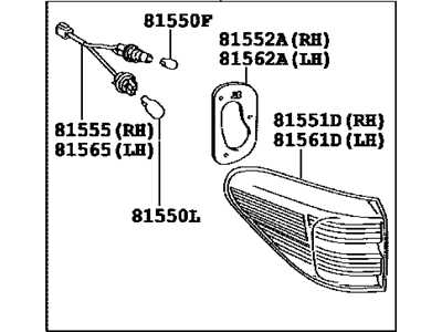 Lexus 81550-0E021 Lamp Assembly, Rear Combination