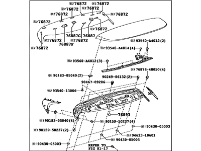 Lexus 76085-0E901-J1 Spoiler Sub-Assy, Rear