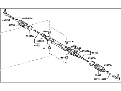 Lexus 44200-35070 Power Steering Rack Pinion Assembly Kit