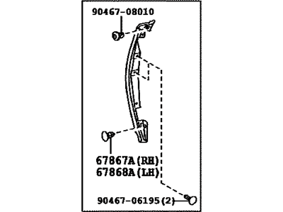 Lexus 67866-50020 Weatherstrip, Front Door, No.3 LH