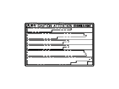 Lexus 11293-38080 Label, Engine Caution