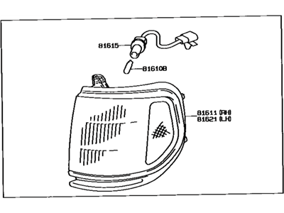 Lexus 81620-60180 Lamp Assy, Parking & Clearance, LH