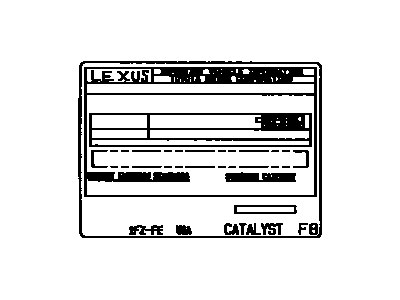 Lexus 11298-66090 Plate, Emission Control Information