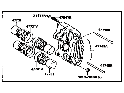 Lexus 47730-60061 Front Passenger Disc Brake Cylinder Assembly