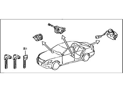 Lexus 69005-50A50 Cylinder & Key Set