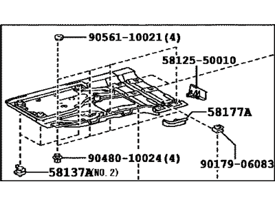 Lexus 58165-50032 Cover, Front Floor, RH