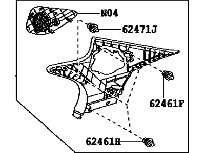 Lexus 62471-50050-A3 Garnish, Roof Side, Inner RH