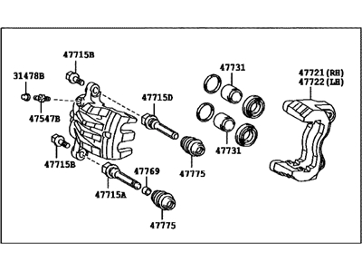 2017 Lexus RX450h Brake Caliper - 47730-48170