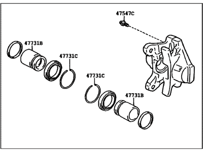 Lexus 47730-30410 Rear Passenger Disc Brake Cylinder Assembly