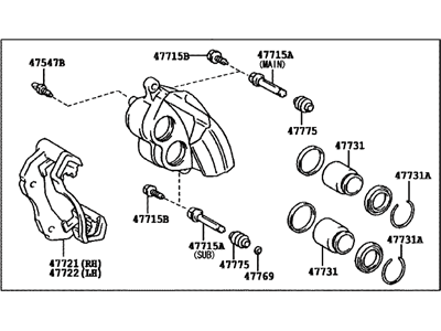 Lexus 47750-30430 Driver Disc Brake Cylinder Assembly