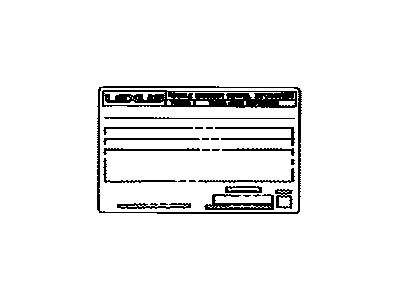 Lexus 11298-50280 Label, Emission Control