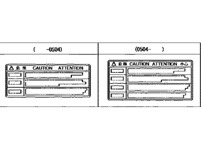 Lexus 16793-50010 Label, Cooling Fan Caution