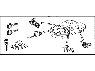 Lexus 89076-24020 Cylinder Set, Lock W/Transmitter Housing(Less Module)