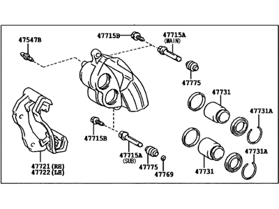 Lexus 47730-30430 Front Passenger Disc Brake Cylinder Assembly