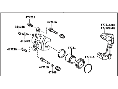 Lexus 47730-33340 Front Passenger Disc Brake Cylinder Assembly