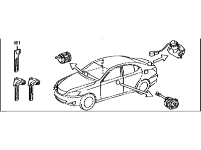 2013 Lexus IS350 Door Lock Cylinder - 69005-53370