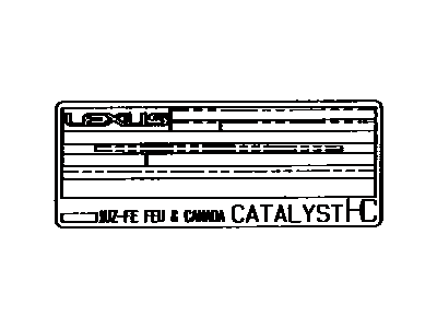 Lexus 11298-50080 Plate, Emission Control Information