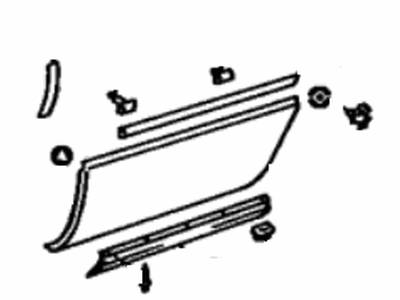 Lexus 75075-50020-B0 Moulding Sub-Assy, Rear Door, Outside RH