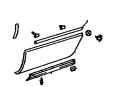 Lexus 75076-50011-05 Moulding Sub-Assy, Rear Door, Outside LH