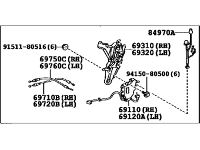 2001 Lexus LS430 Door Lock Actuator - 69030-50200