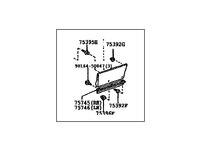 Lexus 75075-30061-G1 Moulding Sub-Assy, Rear Door, Outside RH