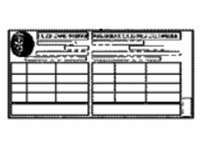 Lexus 42661-76220 Label Tire Pressure