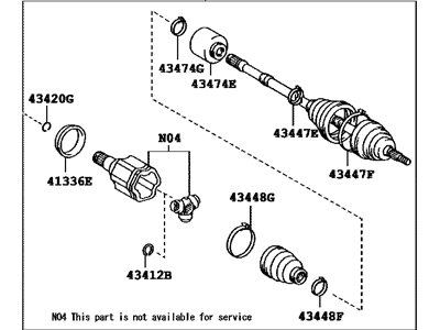 Lexus RX400h Axle Shaft - 43420-0W190