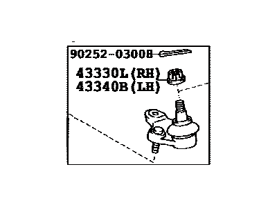 Lexus 43330-29405 Front Lower Ball Joint Assembly, Right