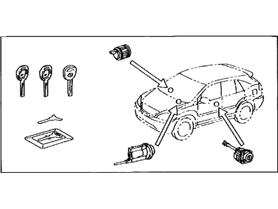 Lexus RX350 Door Lock Cylinder - 69005-48280