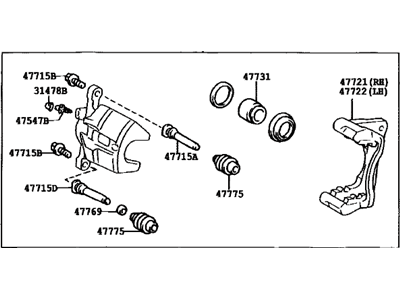 Lexus 47730-48140 Front Passenger Disc Brake Cylinder Assembly