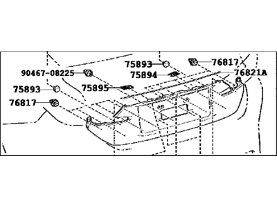 Lexus 76801-24030-J0 GARNISH Sub-Assembly, Ba