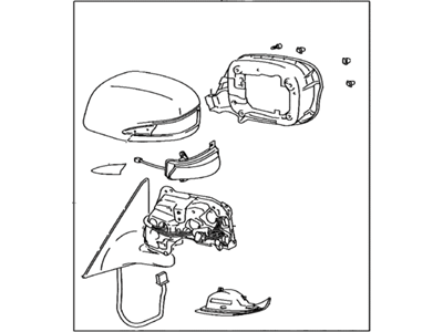 Lexus 87906-30270-G0 Mirror Sub-Assy, Outer Rear View, LH