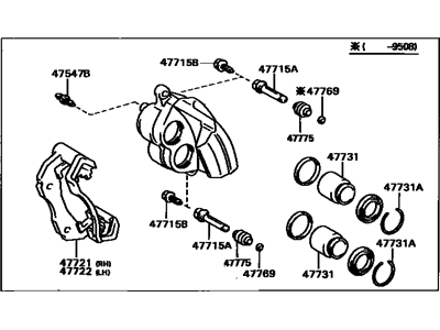 Lexus 47730-30231 Front Passenger Disc Brake Cylinder Assembly