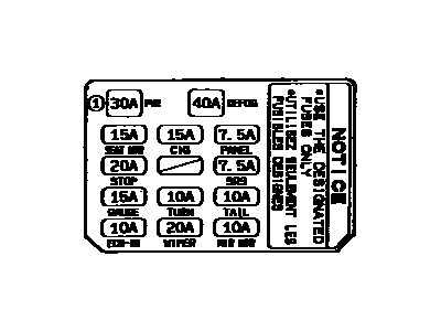 Lexus 82683-30110 Plate, Caution(For Fuse)