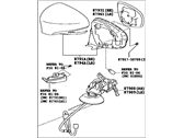 Lexus 87940-53700-A0 MIRROR ASSY, OUTER REAR