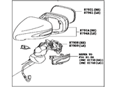 Lexus 87910-53690-D0 MIRROR ASSY, OUTER REAR