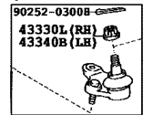 Lexus 43330-29615 JOINT ASSY, LOWER BALL, FRONT RH