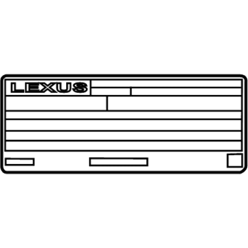 Lexus 11298-31M60 Label, Emission Cont