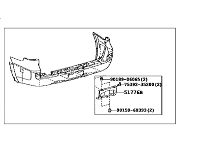 Lexus 52159-6A940 Cover, Rear Bumper L/C
