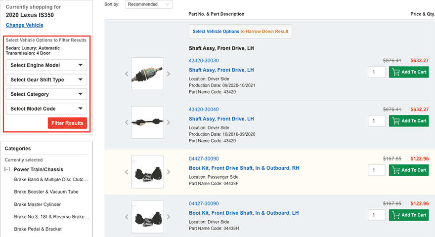 The part I'm looking for has multiple listings, what do I do?