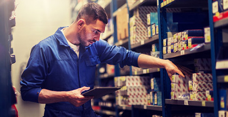 Large parts inventory in the warehouse